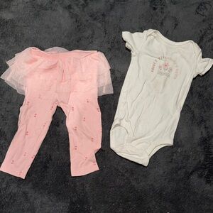 Carter's Pink and White Baby Outfit Set
